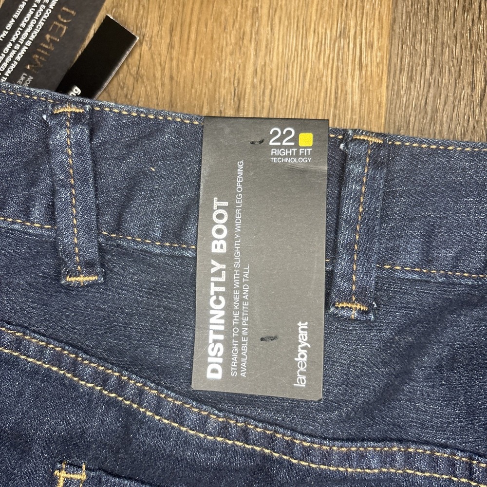 Lane Bryant Distinctly Boot Jeans Women's Size 22P Blue Stretch Dark Wash NWT - Picture 7 of 13